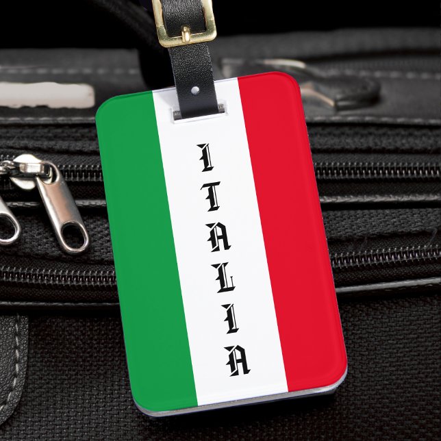 Etiqueta Para Maletas Bandera italiana rojo verde blanco (italy italian flag italia luggage tag)