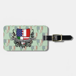 Etiqueta Para Maletas Bandera Italiano-Americana del escudo