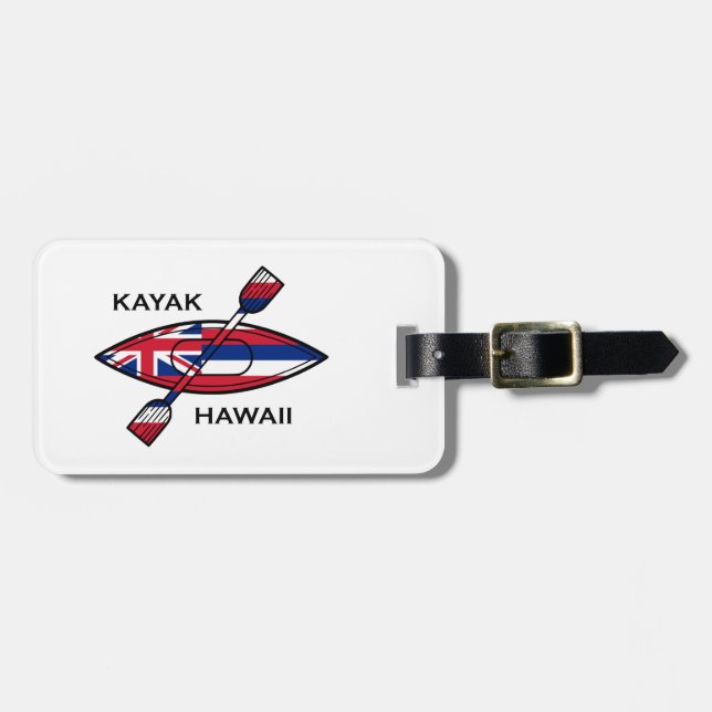 Etiqueta Para Maletas Bandera Kayak Hawaii (Frente Horizontal)