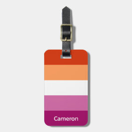 Etiqueta Para Maletas Bandera Lésbica Personalizada
