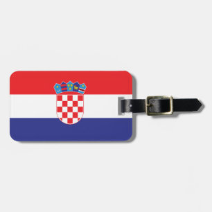 Etiqueta Para Maletas Bandera llana de Croacia
