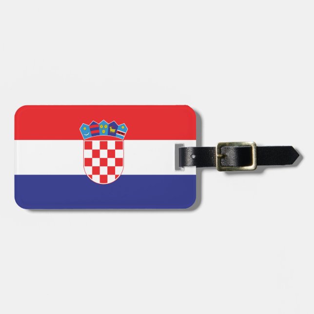 Etiqueta Para Maletas Bandera llana de Croacia (Frente Horizontal)