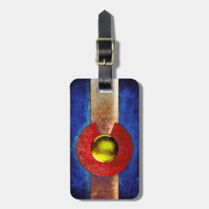 Etiqueta Para Maletas Bandera metalizado aherrumbrada de Colorado