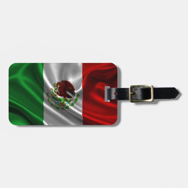Etiqueta Para Maletas Bandera mexicana (Frente Horizontal)