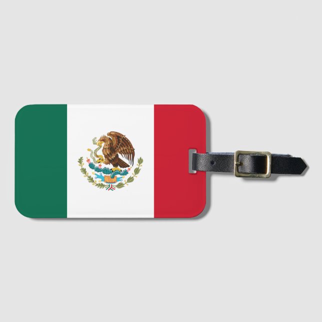 Etiqueta Para Maletas Bandera mexicana - Bandera de México (Anverso horizontal)