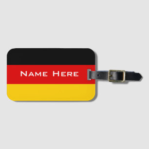 Etiqueta Para Maletas Bandera Muy Cool De Alemania Con Monograma