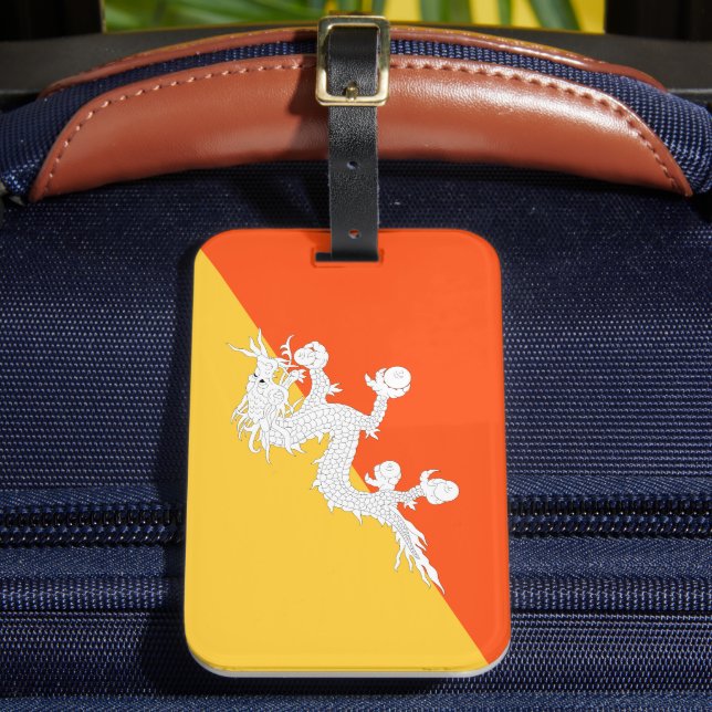 Etiqueta Para Maletas Bandera nacional de Buthán OtterBox (Anverso In situ 2)
