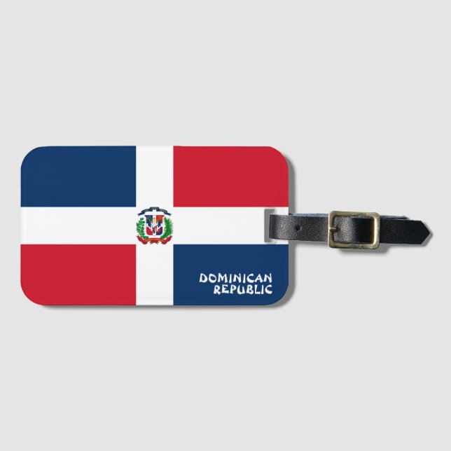 Etiqueta Para Maletas Bandera nacional de República Dominicana Patriótic (Anverso horizontal)