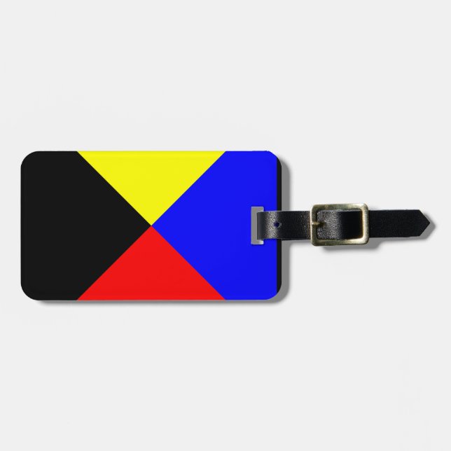 Etiqueta Para Maletas Bandera náutica ZULU (Frente Horizontal)