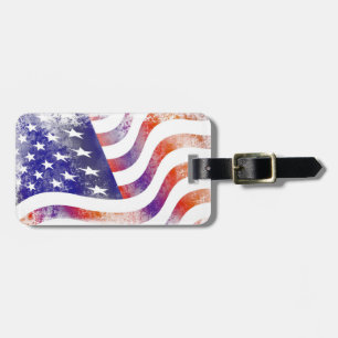 Etiqueta Para Maletas Bandera norteamericana granuja y patriótica, Old G