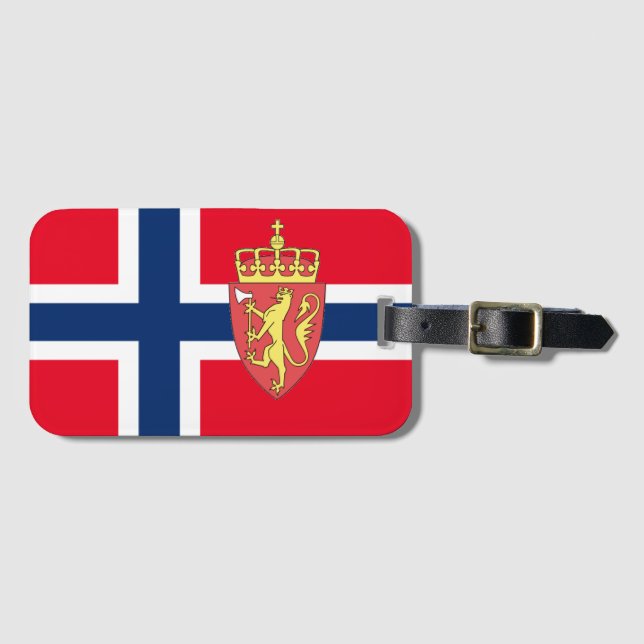 Etiqueta Para Maletas Bandera noruega (Anverso horizontal)