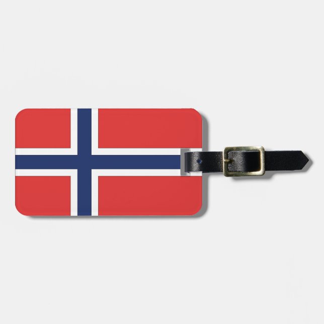 Etiqueta Para Maletas Bandera noruega (Frente Horizontal)