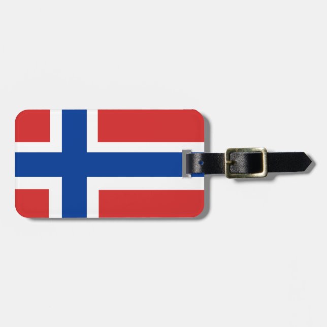 Etiqueta Para Maletas Bandera noruega personalizado (Norske Flagg) (Frente Horizontal)