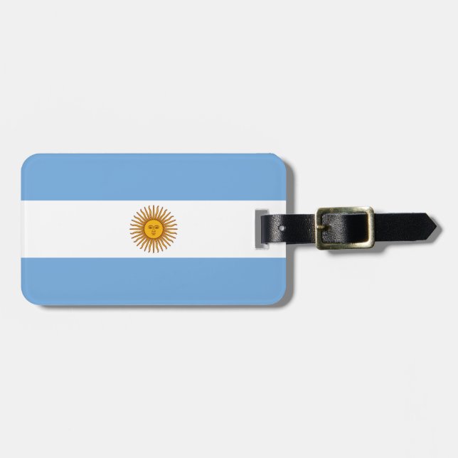 Etiqueta Para Maletas Bandera Patriótica Argentina (Frente Horizontal)