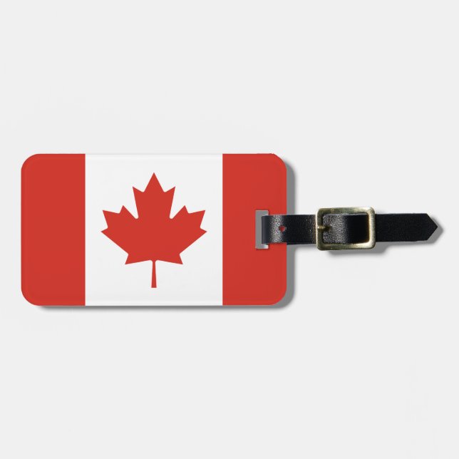 Etiqueta Para Maletas Bandera Patriótica Canadiense (Frente Horizontal)