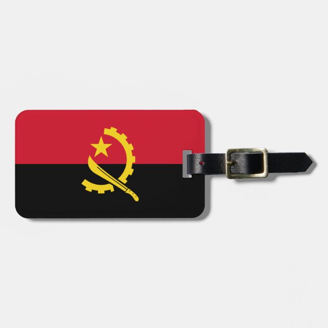 Etiqueta Para Maletas Bandera Patriótica de Angola (Frente Horizontal)