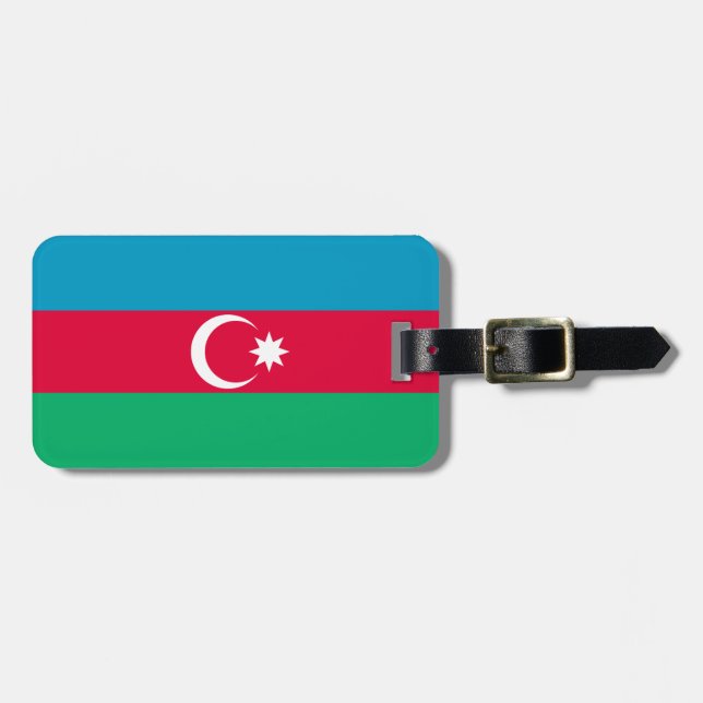 Etiqueta Para Maletas Bandera patriótica de Azerbaiyán (Frente Horizontal)