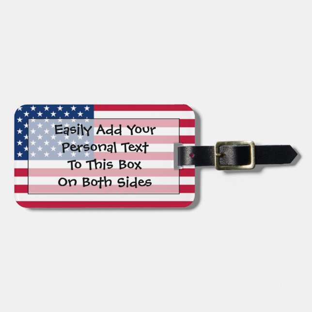 Etiqueta Para Maletas Bandera Patriótica de Estados Unidos Easy ID (Frente Horizontal)