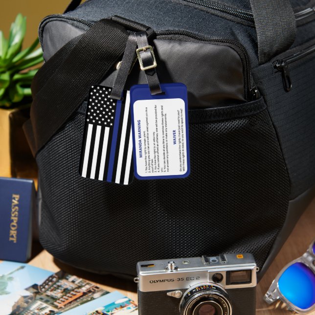 Etiqueta Para Maletas Bandera policial de advertencia de Miranda (Anverso & Reverso)