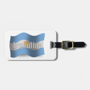 Etiqueta Para Maletas Bandera que agita de la Argentina