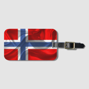 Etiqueta Para Maletas Bandera que agita noruega