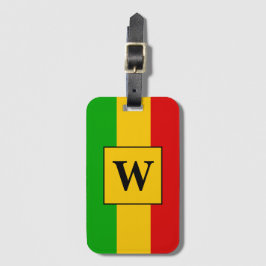 Etiqueta Para Maletas Bandera rasta Monograma a rayas