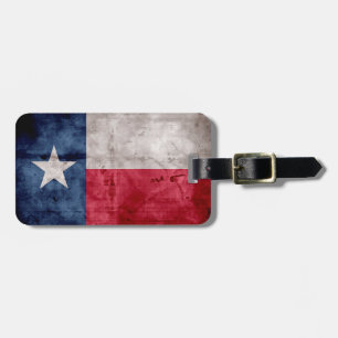Etiqueta Para Maletas Bandera resistida del estado de Tejas del vintage
