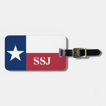 Bandera Roja Blanca Azul de Texas con Monograma