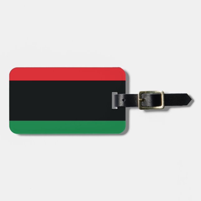 Etiqueta Para Maletas Bandera roja, negra y verde (Frente Horizontal)