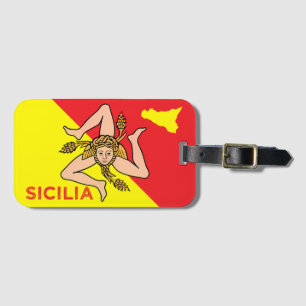Etiqueta Para Maletas Bandera siciliana de Sicilia Trinacria