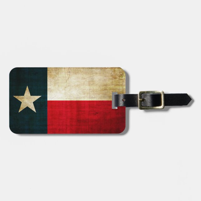 Etiqueta Para Maletas Bandera solitaria de la estrella de patriótico (Frente Horizontal)