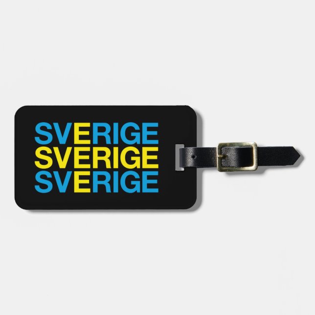 Etiqueta Para Maletas Bandera SVERIGE (Frente Horizontal)