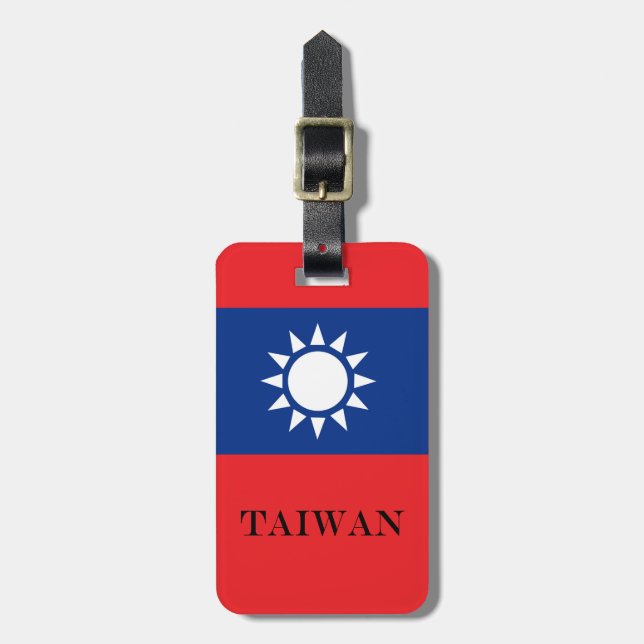 Etiqueta Para Maletas Bandera taiwanesa (Frente Vertical)