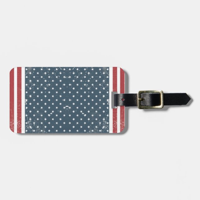 Etiqueta Para Maletas bandera vertical americana (Frente Horizontal)