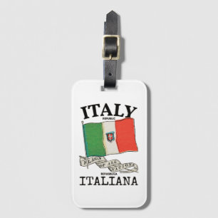 Etiqueta Para Maletas Bandera vintage del país Italia
