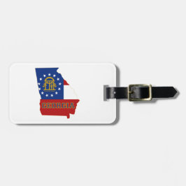 Etiqueta Para Maletas Bandera y mapa del estado de Georgia