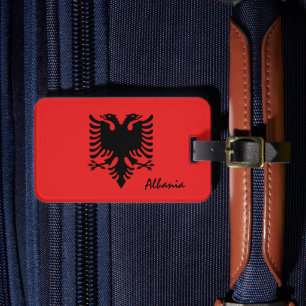 Etiqueta Para Maletas Banderas albanesas patrióticas