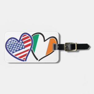 Etiqueta Para Maletas Banderas del corazón de Irlanda de Estados Unidos