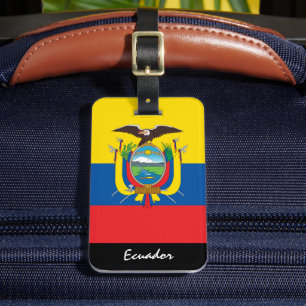 Etiqueta Para Maletas Banderas patrióticas ecuatorianas de equipaje, ban