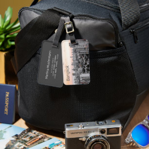 Etiqueta Para Maletas Bangkok sukhumvit skyline sunset regalo de arte