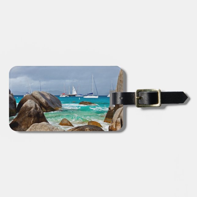 Etiqueta Para Maletas Baños, Virgen Gorda, Islas Vírgenes Británicas (Frente Horizontal)