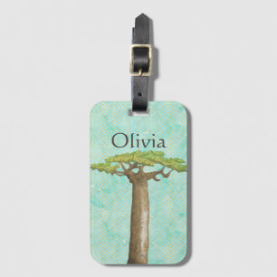 Etiqueta Para Maletas Baobab Personalizado con Acuarela