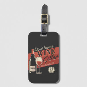Etiqueta Para Maletas Bar de salón de degustación de botellas de vino de