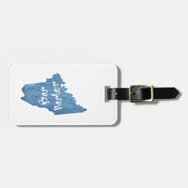 Etiqueta Para Maletas Bar Harbour Maine Wood Grain (Frente Horizontal)