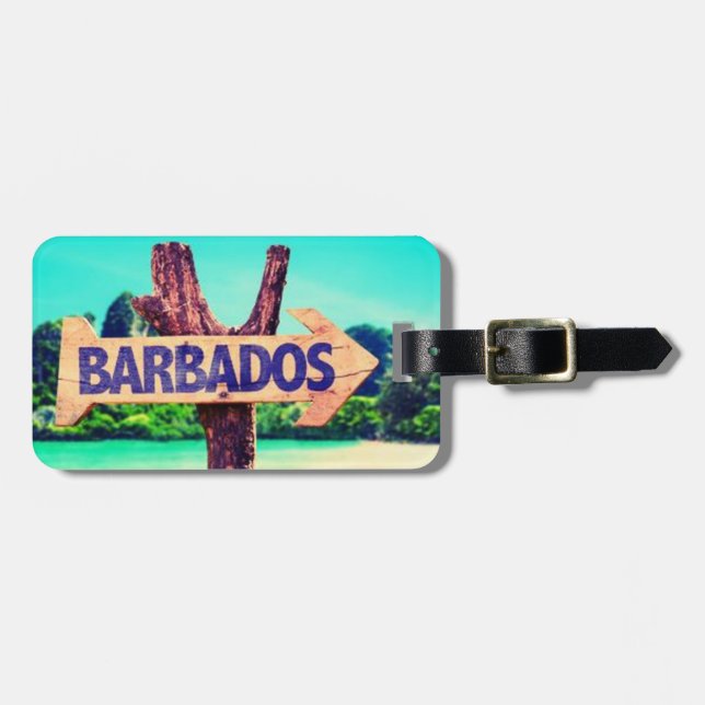 Etiqueta Para Maletas Barbados (Frente Horizontal)