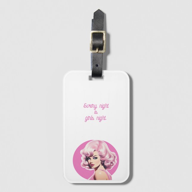 Etiqueta Para Maletas Barbie inspirada (Anverso vertical)