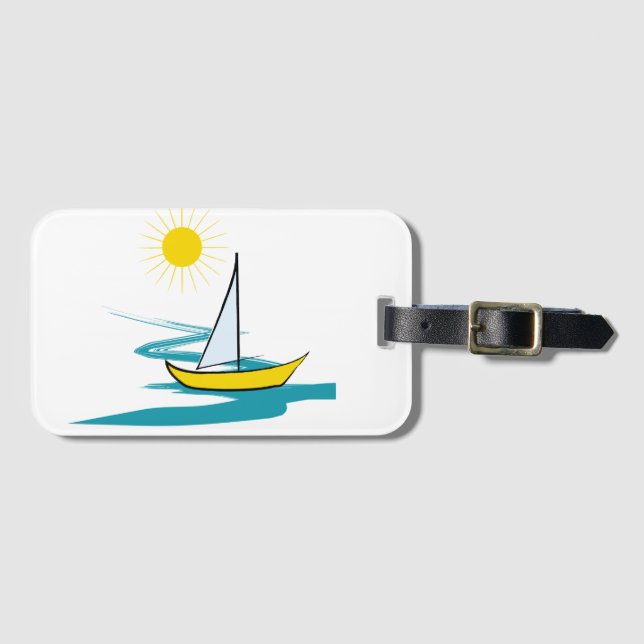Etiqueta Para Maletas Barca de vela (Anverso horizontal)