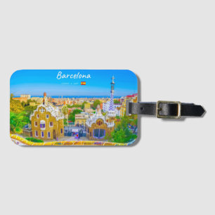 Etiqueta Para Maletas Barcelona, España - Parque Güell Mosaico Gaudí