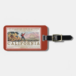 Etiqueta Para Maletas Barco de Clipper Vintage de California Bound