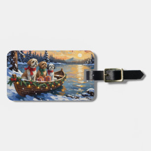 Etiqueta Para Maletas Barco de Navidad de Shih Tzu Vacaciones